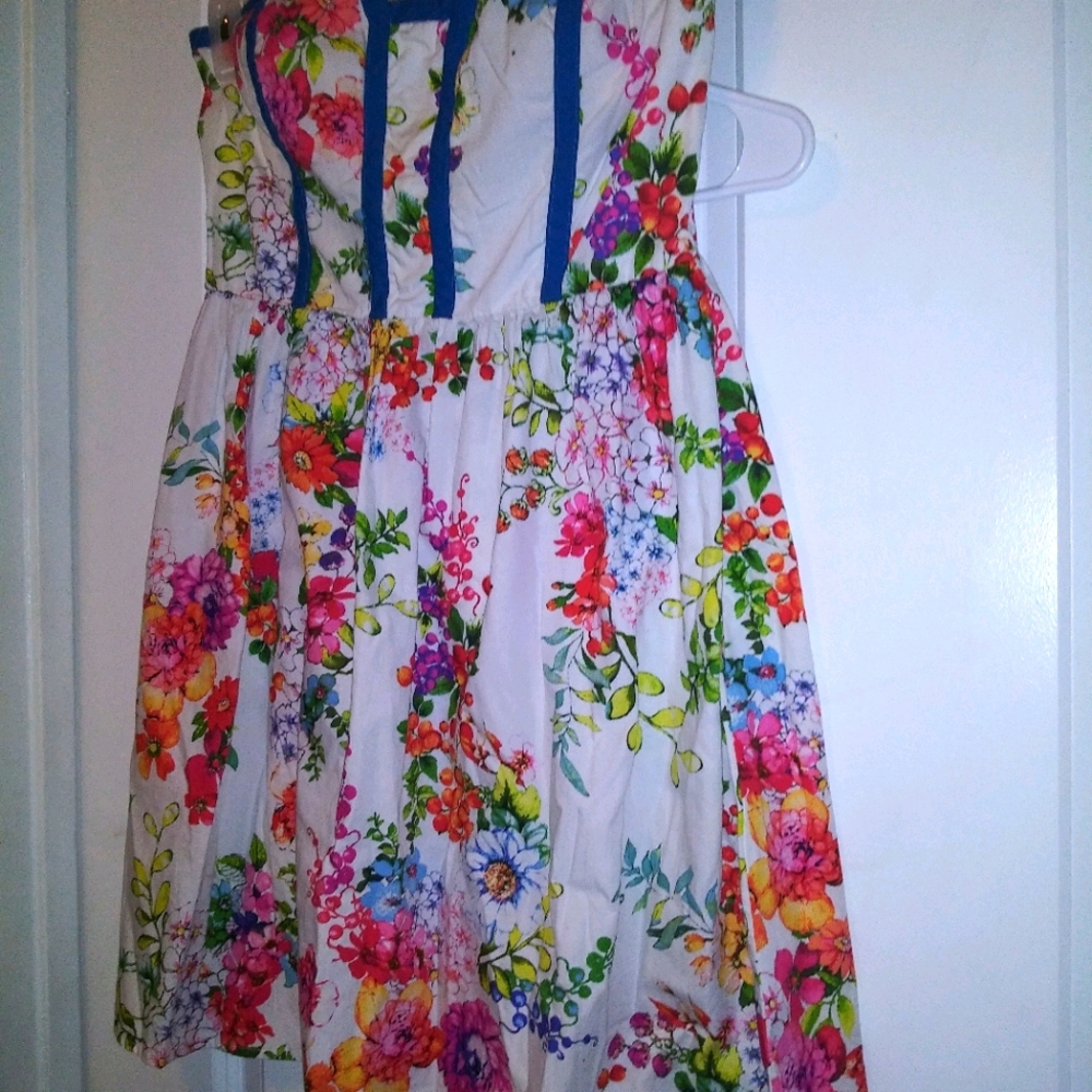 Strapless mini dress